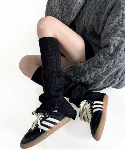 UP START（アップスタート）の「【LAMPOON】ボタンレッグウォーマー（レッグウォーマー・レディース・ホワイト/ブラック/グレー・FREE）」の8枚目の写真