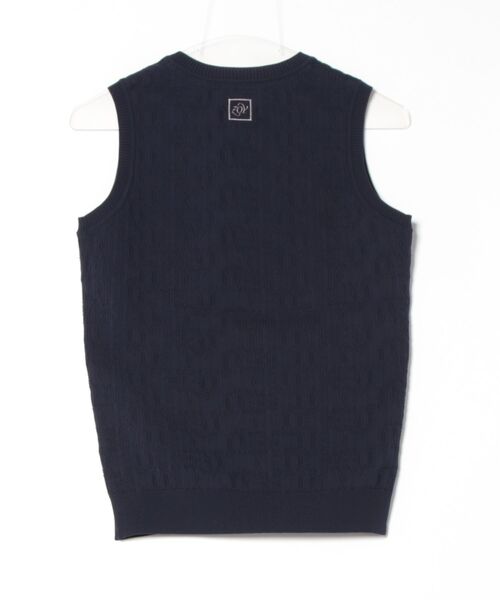 ZOY（ゾーイ）の「WOMENS ロゴリンクスジャガード ニットベスト（ベスト・レディース・ホワイト/ネイビー・MEDIUM/SMALL/LARGE）」の10枚目の写真