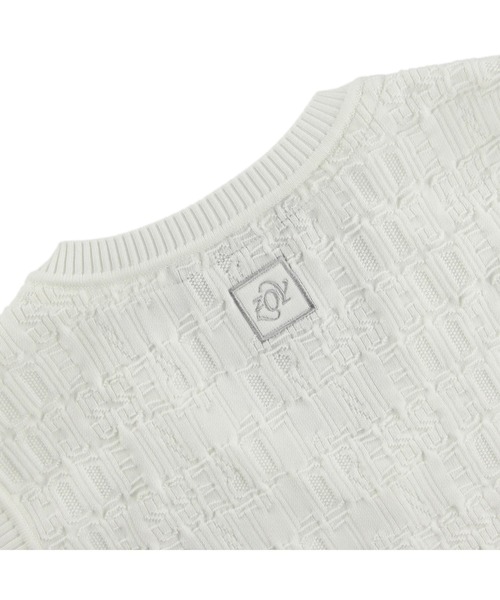 ZOY（ゾーイ）の「WOMENS ロゴリンクスジャガード ニットベスト（ベスト・レディース・ホワイト/ネイビー・MEDIUM/SMALL/LARGE）」の7枚目の写真