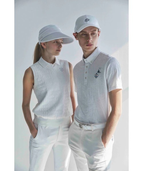ZOY（ゾーイ）の「WOMENS ロゴリンクスジャガード ニットベスト（ベスト・レディース・ホワイト/ネイビー・MEDIUM/SMALL/LARGE）」の9枚目の写真