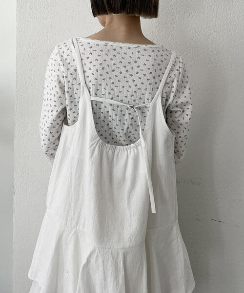 w closet(ダブルクローゼット)の「パターンメッシュロンT(Tシャツ/カットソー・レディース・アイボリー/オフホワイト/グレー・FREE)」の9枚目の写真