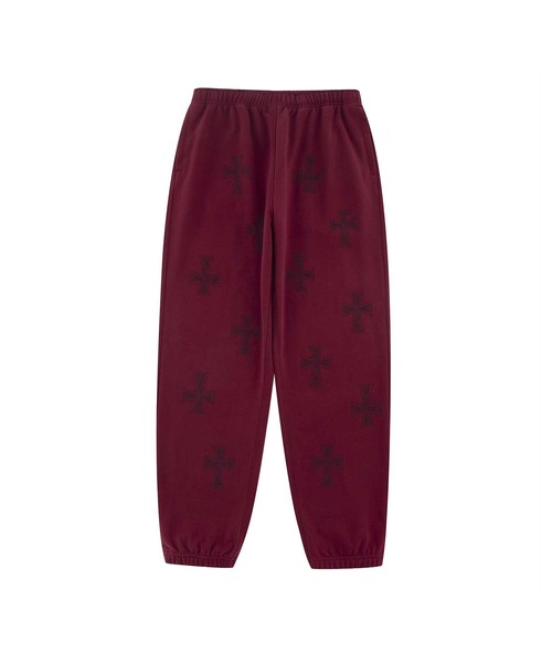 UNKNOWN LONDON（アンノウン・ロンドン）の「スウェットパンツ｜DARK REDxBLACK CROSS JOGGER｜Unknown London（スウェットパンツ・メンズ・レッド・XL/L/M/S/XS）」の2枚目の写真