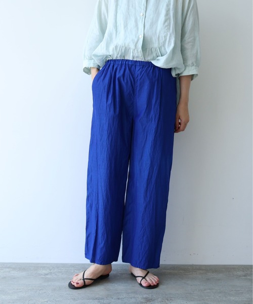 美品 yuniコットンキュプラペチパンツ　ピンク yuni - コットンキュプラ プロダクトダイエンブロイダリー