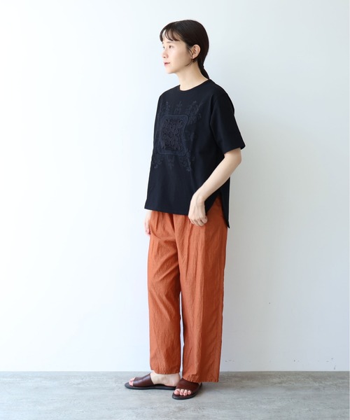 【未使用】yuni　コットンキュプラペチパンツ yuni - コットンキュプラ プロダクトダイエンブロイダリー