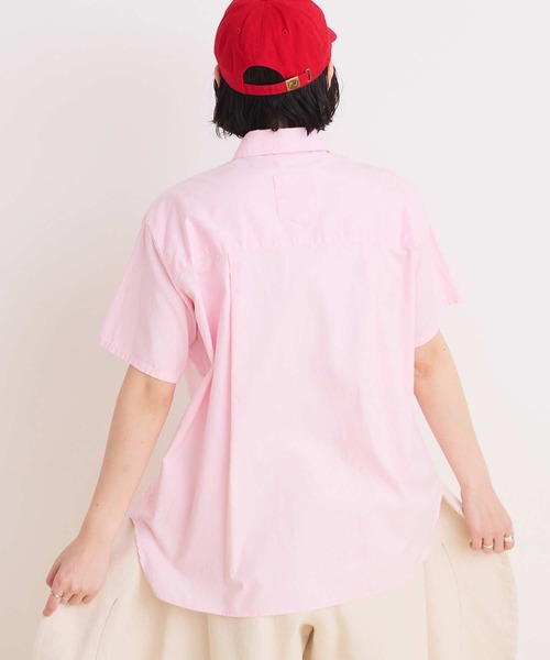 I am I in fact...(アイアムアイインファクト)の「80/2ピンオックス 数字刺繍半袖シャツ(シャツ/ブラウス・レディース・サックスブルー/ホワイト/ピンク/ネイビー・FREE)」の8枚目の写真