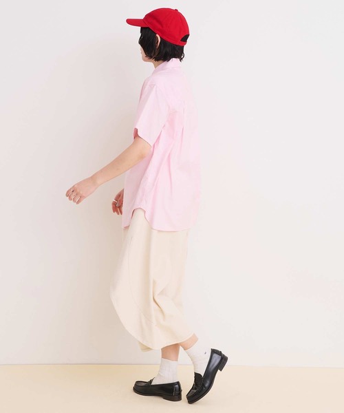 I am I in fact...(アイアムアイインファクト)の「80/2ピンオックス 数字刺繍半袖シャツ(シャツ/ブラウス・レディース・サックスブルー/ホワイト/ピンク/ネイビー・FREE)」の21枚目の写真