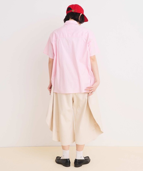 I am I in fact...(アイアムアイインファクト)の「80/2ピンオックス 数字刺繍半袖シャツ(シャツ/ブラウス・レディース・サックスブルー/ホワイト/ピンク/ネイビー・FREE)」の22枚目の写真