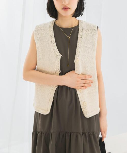 le(ル)の「le BELLE EPOQUE COTTON VEST(ベスト・レディース・アイボリー/ブルー・FREE)」の5枚目の写真