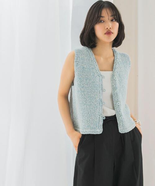 le(ル)の「le BELLE EPOQUE COTTON VEST(ベスト・レディース・アイボリー/ブルー・FREE)」の8枚目の写真