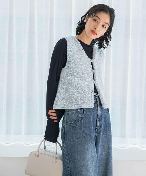 le(ル)の「le BELLE EPOQUE COTTON VEST(ベスト・レディース・アイボリー/ブルー・FREE)」の9枚目の写真