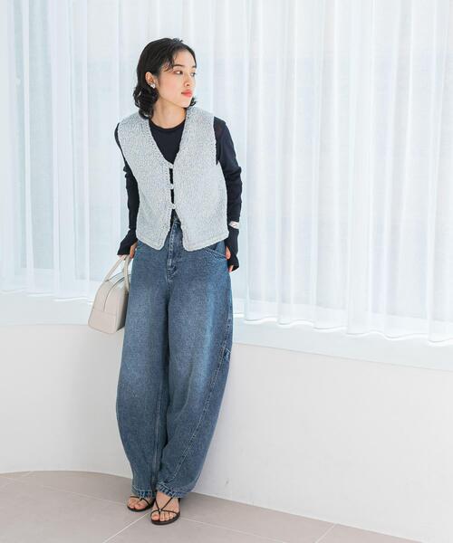 le(ル)の「le BELLE EPOQUE COTTON VEST(ベスト・レディース・アイボリー/ブルー・FREE)」の11枚目の写真