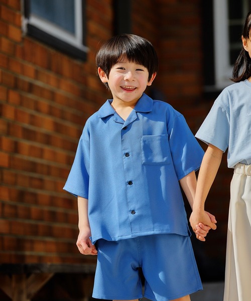 FOUND GOOD（ファウンドグッド）の「B/デニムライクカイキンSH（シャツ/ブラウス・キッズ・ネイビー/ブルー系2/アイボリー・120cm/130cm/140cm/150cm）」の2枚目の写真