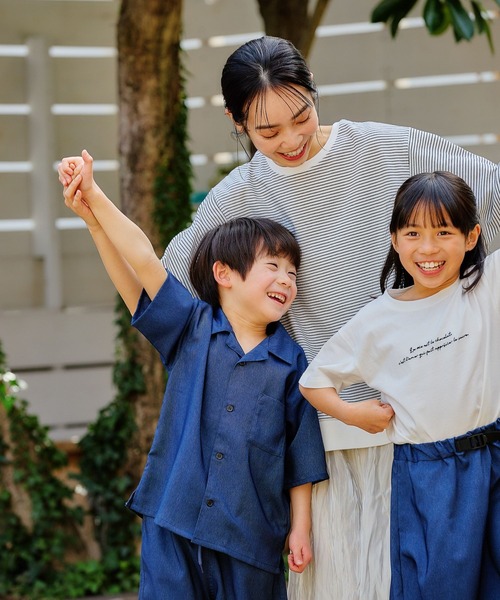 FOUND GOOD（ファウンドグッド）の「B/デニムライクカイキンSH（シャツ/ブラウス・キッズ・ネイビー/ブルー系2/アイボリー・120cm/130cm/140cm/150cm）」の18枚目の写真