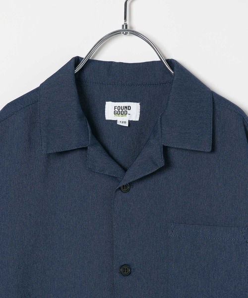 FOUND GOOD（ファウンドグッド）の「B/デニムライクカイキンSH（シャツ/ブラウス・キッズ・ネイビー/ブルー系2/アイボリー・120cm/130cm/140cm/150cm）」の8枚目の写真