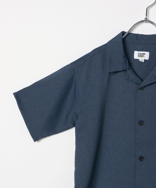 FOUND GOOD（ファウンドグッド）の「B/デニムライクカイキンSH（シャツ/ブラウス・キッズ・ネイビー/ブルー系2/アイボリー・120cm/130cm/140cm/150cm）」の9枚目の写真