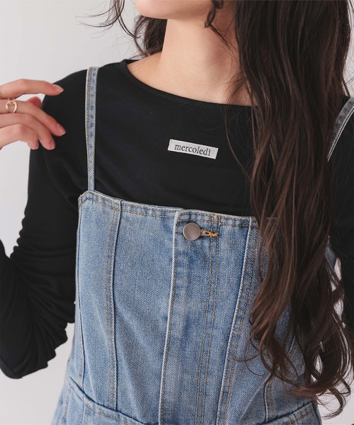 titivate(ティティベイト)の「前後2wayタグ付きロングスリーブTシャツ(Tシャツ/カットソー・レディース・ライトブルー/ブラック/チャコール/オフホワイト・L/M/S)」の3枚目の写真