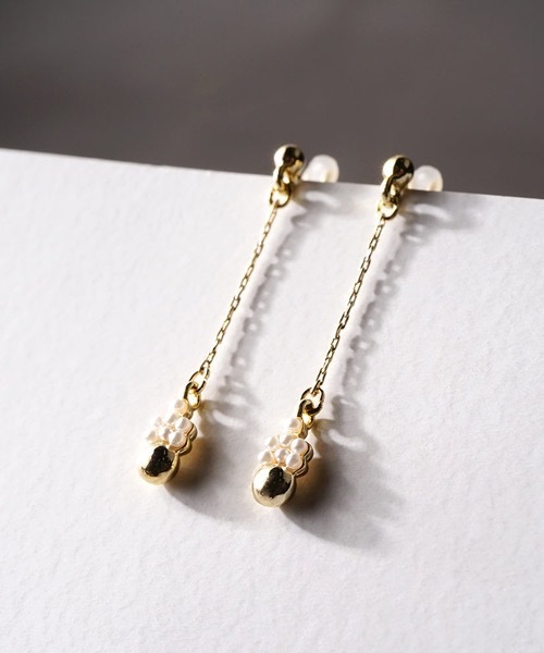 itam（アイタム）の「【itam】アイタム/ メタル×プチパール ノンホールピアス（イヤリング・レディース・ゴールド/ピンクゴールド・FREE）」の2枚目の写真