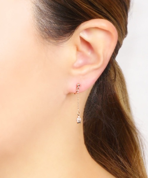 itam（アイタム）の「【itam】アイタム/ メタル×プチパール ノンホールピアス（イヤリング・レディース・ゴールド/ピンクゴールド・FREE）」の6枚目の写真