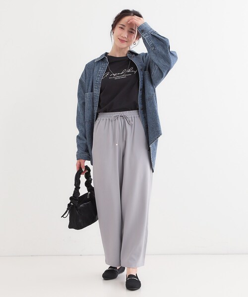 DRESKIP(ドレスキップ)の「【洗える/S-LL】ワイドイージーパンツ(その他パンツ・レディース・ブラック/ホワイト系その他3/グレー系2・01/02/03/04)」の14枚目の写真