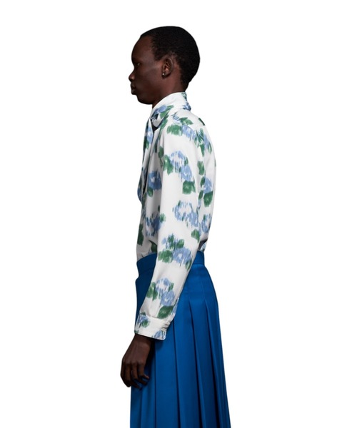 GalaabenD（ガラアーベント）の「Pixel Flower Print Ribbon Shirt ピクセルフラワーリボンシャツ（シャツ/ブラウス・メンズ・ホワイト/ブラック・44/46/48）」の4枚目の写真