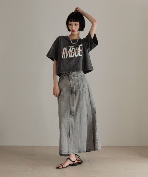 LOWRYS FARM（ローリーズファーム）の「カコウロゴショートＴＥＥ　452591（Tシャツ/カットソー・レディース・ホワイト/チャコールグレー/グレー・FREE）」の4枚目の写真