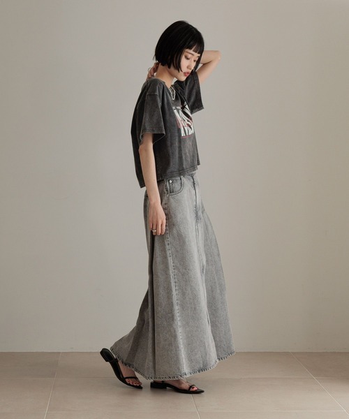 LOWRYS FARM（ローリーズファーム）の「カコウロゴショートＴＥＥ　452591（Tシャツ/カットソー・レディース・ホワイト/チャコールグレー/グレー・FREE）」の6枚目の写真