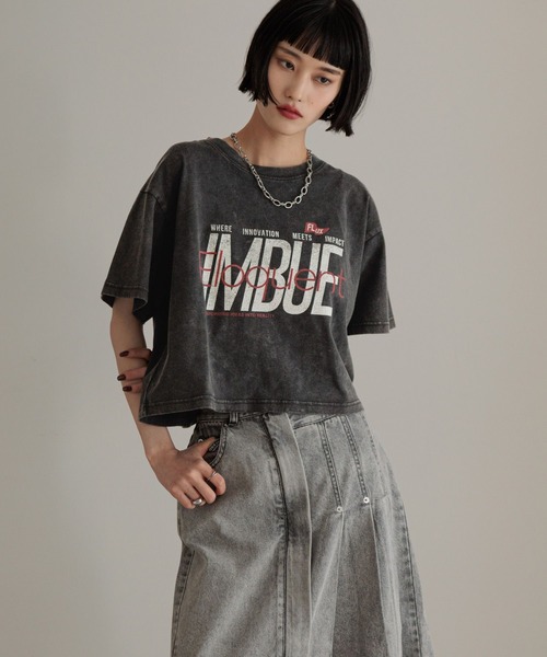 LOWRYS FARM（ローリーズファーム）の「カコウロゴショートＴＥＥ　452591（Tシャツ/カットソー・レディース・ホワイト/チャコールグレー/グレー・FREE）」の8枚目の写真