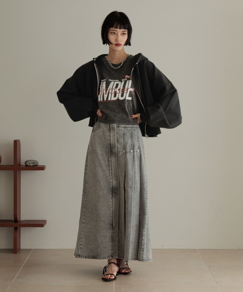 LOWRYS FARM（ローリーズファーム）の「カコウロゴショートＴＥＥ　452591（Tシャツ/カットソー・レディース・ホワイト/チャコールグレー/グレー・FREE）」の9枚目の写真