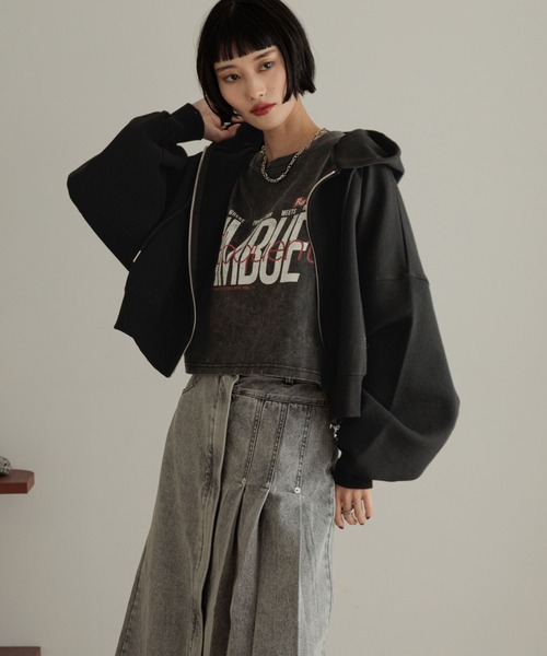 LOWRYS FARM（ローリーズファーム）の「カコウロゴショートＴＥＥ　452591（Tシャツ/カットソー・レディース・ホワイト/チャコールグレー/グレー・FREE）」の11枚目の写真