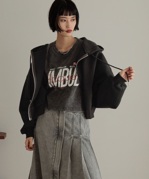 LOWRYS FARM（ローリーズファーム）の「カコウロゴショートＴＥＥ　452591（Tシャツ/カットソー・レディース・ホワイト/チャコールグレー/グレー・FREE）」の13枚目の写真