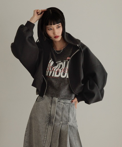 LOWRYS FARM（ローリーズファーム）の「カコウロゴショートＴＥＥ　452591（Tシャツ/カットソー・レディース・ホワイト/チャコールグレー/グレー・FREE）」の14枚目の写真