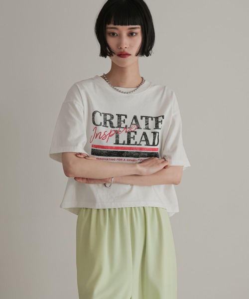 LOWRYS FARM（ローリーズファーム）の「カコウロゴショートＴＥＥ　452591（Tシャツ/カットソー・レディース・ホワイト/チャコールグレー/グレー・FREE）」の18枚目の写真
