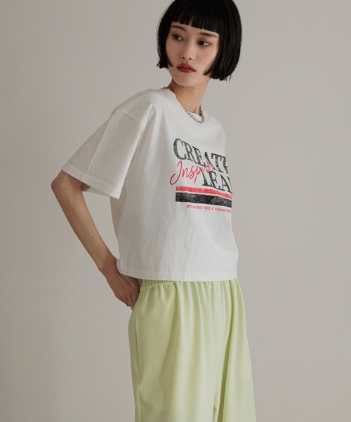 LOWRYS FARM（ローリーズファーム）の「カコウロゴショートＴＥＥ　452591（Tシャツ/カットソー・レディース・ホワイト/チャコールグレー/グレー・FREE）」の19枚目の写真