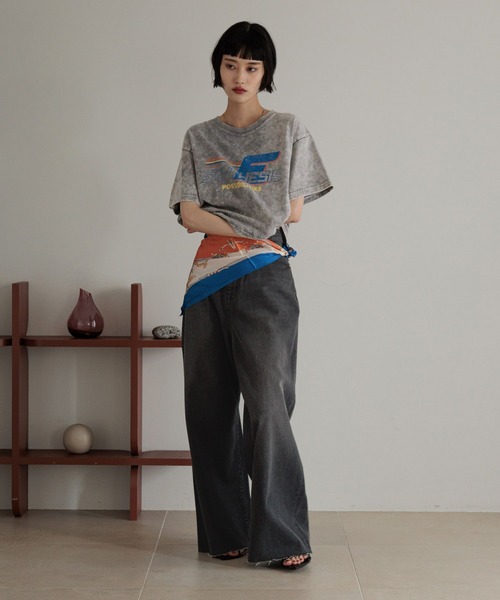 LOWRYS FARM（ローリーズファーム）の「カコウロゴショートＴＥＥ　452591（Tシャツ/カットソー・レディース・ホワイト/チャコールグレー/グレー・FREE）」の20枚目の写真