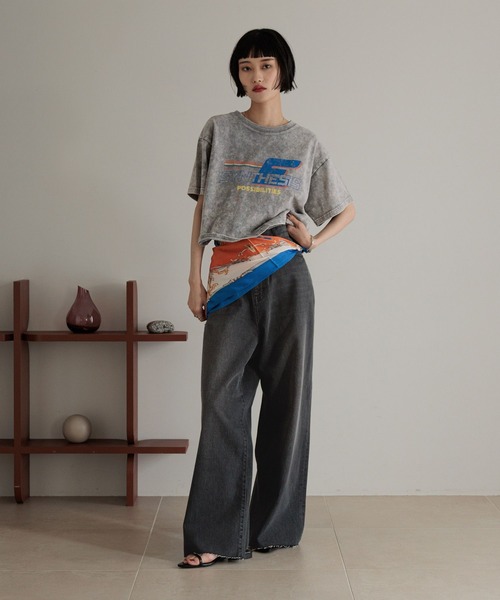 LOWRYS FARM（ローリーズファーム）の「カコウロゴショートＴＥＥ　452591（Tシャツ/カットソー・レディース・ホワイト/チャコールグレー/グレー・FREE）」の21枚目の写真