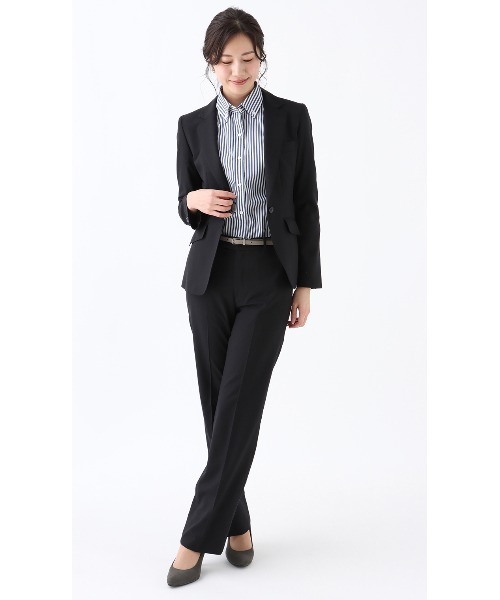 AOYAMA（アオヤマ）の「【ベーシックなデザインのジャケット】自宅で洗える！１つボタンテーラードジャケット｜オフィス＆通勤＆入卒＆オケージョン｜セットアップ着用可（スーツジャケット・レディース・ブラック・15号/13号/11号/9号）」の11枚目の写真