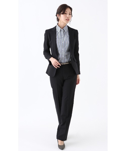 AOYAMA（アオヤマ）の「【ベーシックなデザインのジャケット】自宅で洗える！１つボタンテーラードジャケット｜オフィス＆通勤＆入卒＆オケージョン｜セットアップ着用可（スーツジャケット・レディース・ブラック・15号/13号/11号/9号）」の10枚目の写真