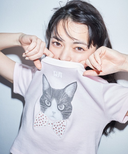 FURFUR（ファーファー）の「【上國料萌衣コラボ】HanaプリントTシャツ（UNISEX）（Tシャツ/カットソー・レディース・ホワイト/チャコールグレー/ピンク/ブルー・2/0）」の4枚目の写真