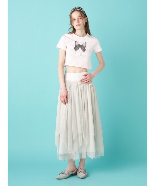 FURFUR（ファーファー）の「【上國料萌衣コラボ】HanaプリントTシャツ（UNISEX）（Tシャツ/カットソー・レディース・ホワイト/チャコールグレー/ピンク/ブルー・2/0）」の16枚目の写真