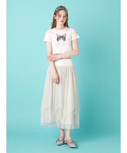 FURFUR（ファーファー）の「【上國料萌衣コラボ】HanaプリントTシャツ（UNISEX）（Tシャツ/カットソー・レディース・ホワイト/チャコールグレー/ピンク/ブルー・2/0）」の17枚目の写真