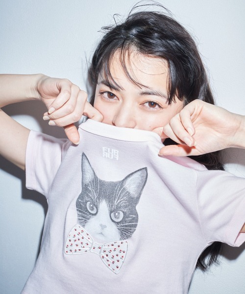 FURFUR（ファーファー）の「【上國料萌衣コラボ】HanaプリントTシャツ（UNISEX）（Tシャツ/カットソー・レディース・ホワイト/チャコールグレー/ピンク/ブルー・2/0）」の5枚目の写真