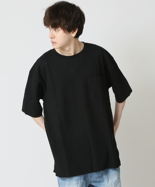 ARCADE(アーケード)の「サーマル ワッフル オーバーサイズ ポケットTシャツ Skkone Collection(Tシャツ/カットソー・メンズ・ホワイト/杢グレー/ブラック・M/L)」の4枚目の写真