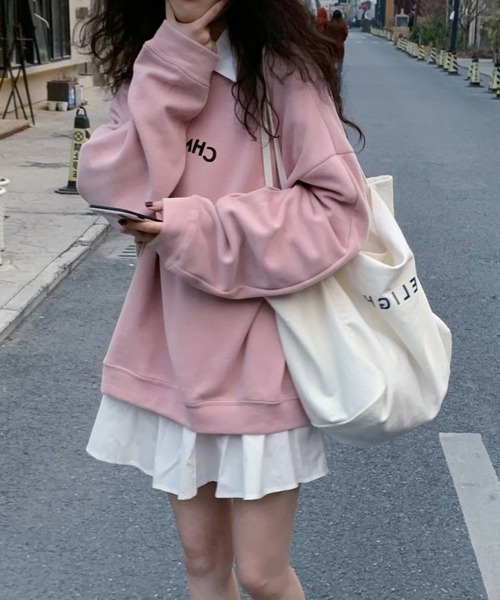 Miniministore（ミニミニストア）の「ティアードチュニックシャツ フレアシャツ（シャツワンピース・レディース・ブラック/ホワイト・M/L）」の22枚目の写真