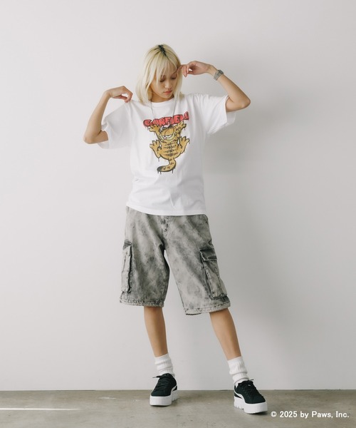 ROOPTOKYO(ループトウキョウ)の「GARFIELD TEE ガーフィールド Tシャツ ユニセックス(Tシャツ/カットソー・メンズ・ブラック/ホワイト・M/L/XL)」の21枚目の写真