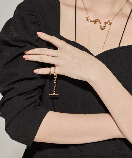 Soierie（ソワリー）の「【Soierie/ソワリー】Infinity chain cuff ring/インフィニティチェーンカフリング（イヤーカフ・レディース・シルバー/ゴールド・FREE）」の8枚目の写真