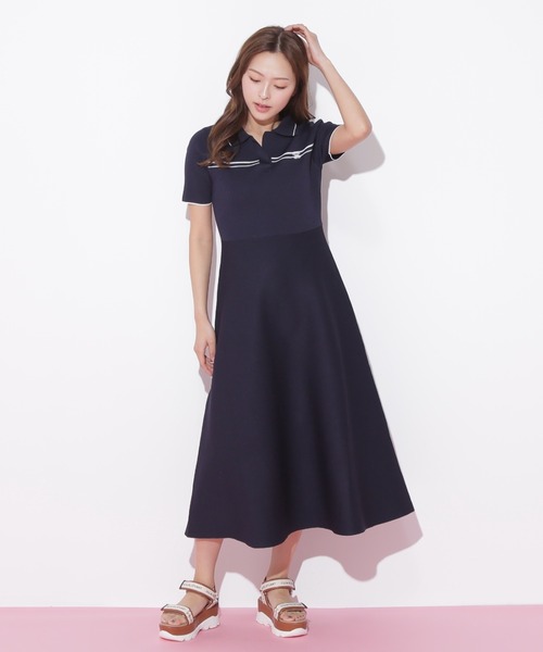 JILL by JILL STUART｜配色切り替えポロシャツワンピース
