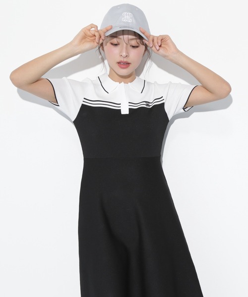 セール】◇配色切り替えポロシャツワンピース（ワンピース）｜JILL by