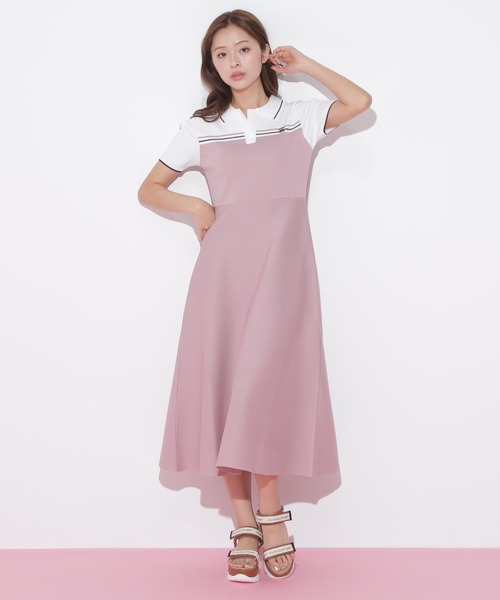 JILL by JILL STUART（ジルバイジルスチュアート）の「◇配色切り替えポロシャツワンピース（ワンピース・レディース・ピンク/ブラック/ネイビー・FREE）」の10枚目の写真