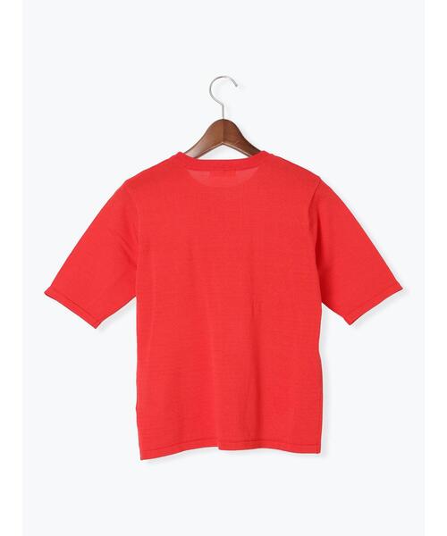 Te chichi TERRASSE（テチチテラス）の「【抗菌防臭】ハーフスリーブニット（ニット/セーター・レディース・レッド/ネイビー/ブラック/オフホワイト/ブルー・F）」の14枚目の写真