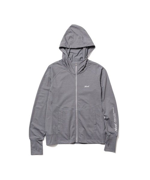 NANGA(ナンガ)の「AirFlex RASH GUARD ZIP PK W/エアフレックス ラッシュガードジップパーカー (ウィメンズ)(パーカー・レディース・ブラック/グレー/ホワイト・S/M/L)」の3枚目の写真